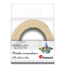Titanum Wstążka bawełniana koronka 15 mm x 1,8 m kremowa
