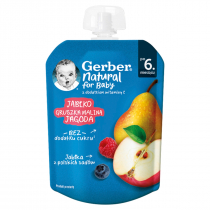 Gerber Deser w tubce jabłko, gruszka, malina, jagoda po 6. miesiącu 80 g