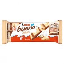 Kinder Bueno White Wafel w białej czekoladzie z mleczno-orzechowym nadzieniem 39 g