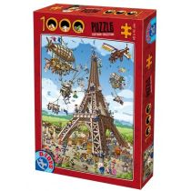 D-Toys Puzzle 1000 Szaleństwo podczas budowy Wieży Eiffla -