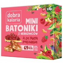 Dobra Kaloria Mini Batoniki z Nerkowców a'la Tarta Malinowa 6 sztuk 102g -