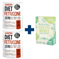Diet-Food Zestaw Makaron konjac fettucine + z serca palmy noodle 255 g + 2 x 200 g