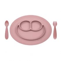 EZPZ, Komplet naczyń silikonowych, Mini Feeding Set pastelowy, róż