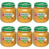 BoboVita Brzoskwinie i jabłka po 4 miesiącu zestaw 6 x 125 g