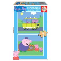 G3 Puzzle 2x9 Świnka Peppa drewniane) Nowa