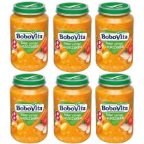 BoboVita Obiadek Bukiet warzyw z kurczakiem po 8 miesiącu Zestaw 6 x 190 g