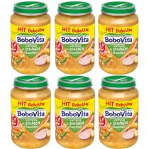 BoboVita Warzywa ze schabem i kluseczkami po 9 miesiącu Zestaw 6 x 190 g