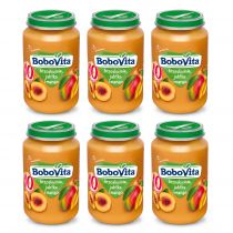BoboVita Brzoskwinie jabłka i mango po 8 miesiącu Zestaw 6 x 190 g