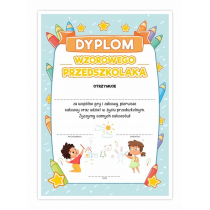 LearnHow Dyplom A4 wzorowego Przedszkolaka - Kredki 20szt