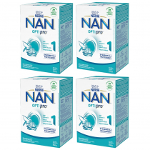 Nestle Nan Optipro 1 Mleko początkowe dla niemowląt od urodzenia Zestaw 4 x 650 g
