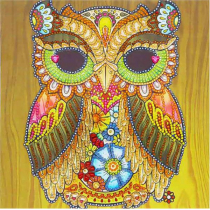 Norimpex Diamentowa mozaika Mandala 7D Sowa na drewnie 30x30cm 1006567
