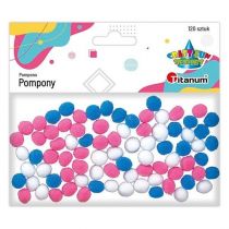 Pompony poliestrowe 10mm mix 120szt - Titanum