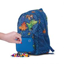 Pixie Crew Mały Ppecak Dinozaury z niebieskim panelem - Pixie Crew