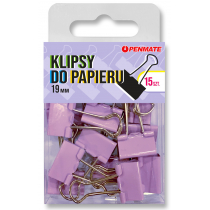 Klipsy do papieru Penmate Fiołkowe 19 mm TT8320