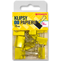 Klipsy do papieru Penmate Żółte 19 mm TT8322