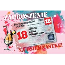 Armin Style Zaproszenie Urodziny Osiemnastka ZA-101 10 szt.