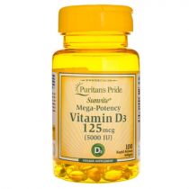 Puritan's Pride Witamina D3 5000 IU - 100 kapsułek