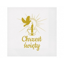 Serwetki Chrzest Święty świeca 33x33cm 20szt - Godan