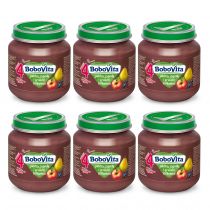 BoboVita Jabłka jagody i gruszki Williamsa po 4 miesiącu Zestaw 6 x 125 g