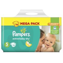 Pampers Active Baby-Dry, Pieluszki jednorazowe, rozmiar 5, Junior, 11-18 kg, 110 szt.