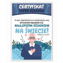 LearnHow Certyfikat A4 Dzień Super Dziadka 5szt