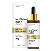 InoPharm Serum do twarzy i szyi z bioolejkiem z róży i bioolejkiem arganowym 30 ml