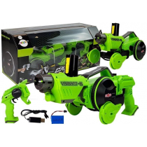 LEANToys Pistolet Wyrzutnia Autko 2 w 1 Zdalnie Sterowany Piankowe Krążki Zielony