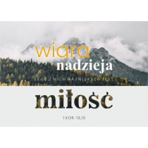 KOINONIA Kartka - Wiara, nadzieja, miłość - góry - Koinonia