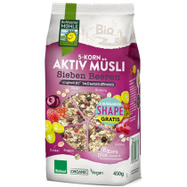 BOHLSENER MUEHLE MUSLI 5 ZBOŻ Z OWOCAMI JAGODOWYMI BEZ DODATKU CUKRÓW BIO 450 g - BOHLSENER MUEHLE BP-4005561006665