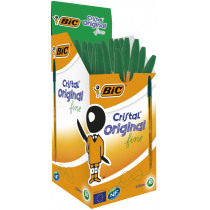 BIC Cristal Fine zestaw długopisów ze skuwką, grubość kreski: 0,35 mm, 50 sztuk w opakowaniu, zielony 872729