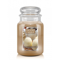 Country Candle Duża świeca zapachowa z dwoma knotami Coconut Marshmallow 680 g