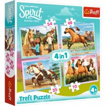 Trefl Puzzle 4w1 Popołudniowa przejażdżka. Spirit Riding Free 34334
