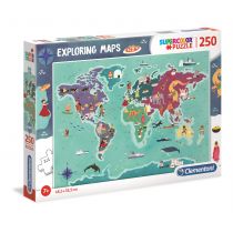Clementoni Puzzle 250el Mapa świata Mieszkańcy i zwyczaje 29064