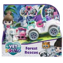 Vet Squad Vet Squad Forest Rescue-Ava & Quad 7,6 cm przegubowa figurka weterynarza z pojazdem, zwierzęciem i akcesoriami 34213