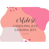 SZARON Magnes na lodówkę - Miłość cierpliwa jest - Szaron