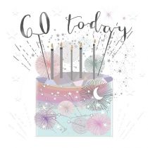 Museums & Galleries Karnet kwadrat mały z kopertą Urodziny 60 świeczki