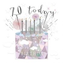 Museums & Galleries Karnet kwadrat mały z kopertą Urodziny 70 świeczki