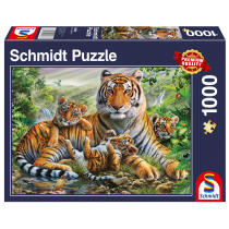 Schmidt Spiele Spiele 58986 Tygrys i szczeniaki, puzzle 1000 elementów 58986