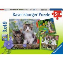 Ravensburger Puzzle 3 x 49 elementów. Kocięta