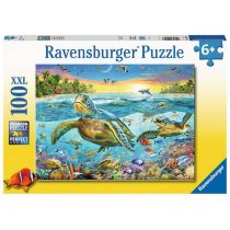 Ravensburger Pływanie z żółwiami morskimi 100 sztuk puzzle z bardzo dużymi elementami dla dzieci w wieku od 6 lat 12942