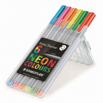 Zdjęcia - Długopis STAEDTLER Cienkopisy Triplus Fineliner 0,3 mm, 6 kolorów - Neon Colours  (334-SB6CS3)