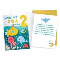 Karnet Urodziny 2 ośmiornica - Kukartka