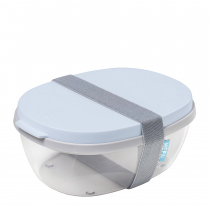 Mepal Mepal Ellipse Saladbox Nordic Blue 1,9 L Błękitny Lunch Box Plastikowy Dwukomorowy Z Pojemnikiem Na Sos