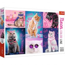 Trefl Puzzle 1000 Neon Color Line - Super cats