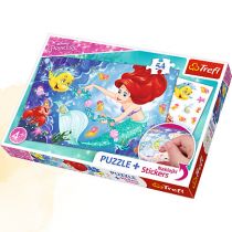 Trefl 54 ELEMENTY Puzzle + naklejki Arielka wśród rybek GXP-579010