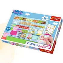 Trefl 35 ELEMENTÓW Puzzle+naklejki Peppa na zakupach 75117