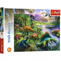 Trefl Drapieżne Dinozaury Puzzle 200 Elementów o Wysokiej Jakości Nadruku dla Dzieci od 7 lat
