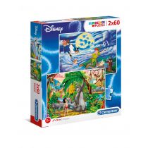 Clementoni Puzzle 2x60 Super Kolor Peter Pan + Jungle Book