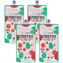 Owolovo Smoothie Pouch Jabłko-Wiśnia-Gruszka Zestaw 4 x 250 ml