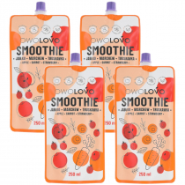 Owolovo Smoothie Pouch Jabłko-Marchewka-Truskawka Zestaw 4 x 250 ml